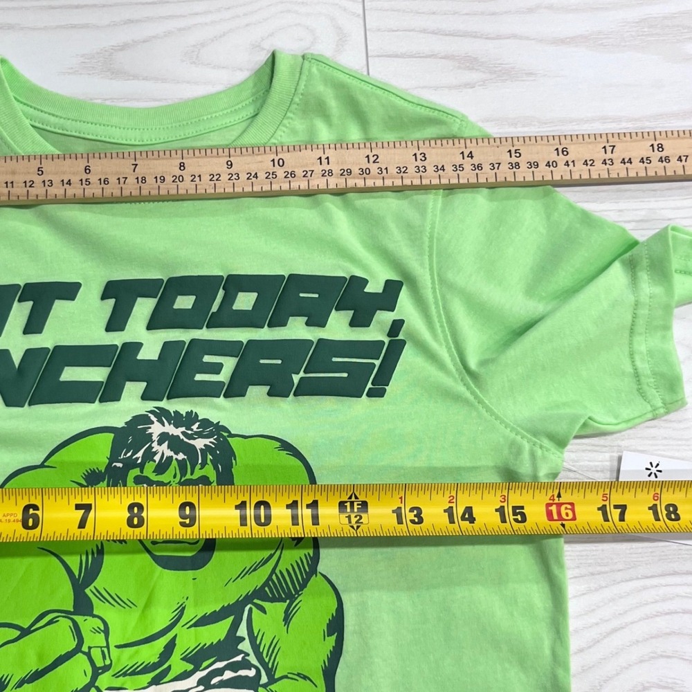 Marvel Graphic Tee Kids L 10-12 Green Hulk Not Today Pinchers St Patricks Day - Picture 5 of 6